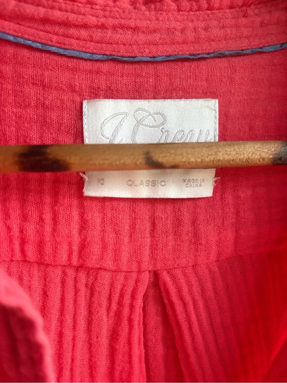 J.Crew Re-Imagined Coral 100% Cotton Gauze Button Front Shirt Women’s Size 10